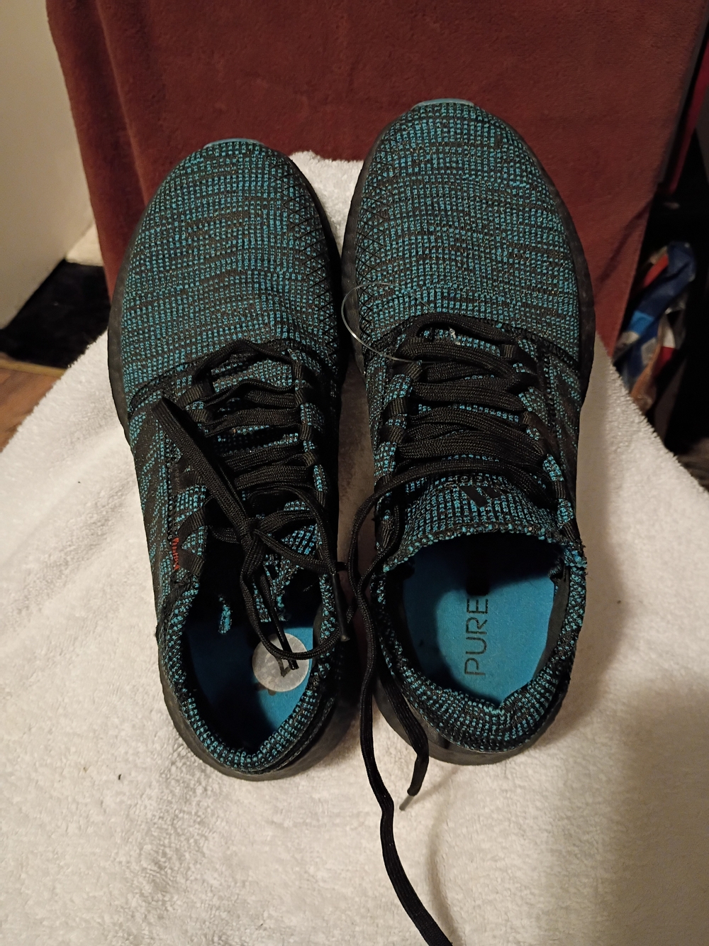 adidas Originals Teal and Black Knit Athletic Shoes